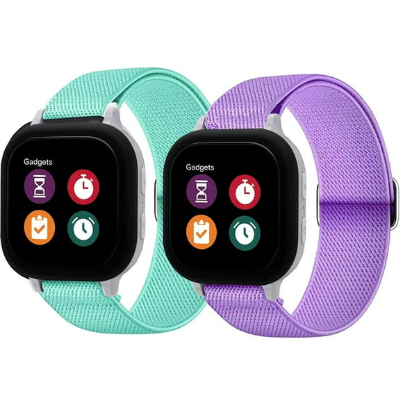 2 Packs Nylon gizmo Watch Band Replacement for Kids,20mm Elastic Sport Loop Bands with Adjustable Buckle compatible with Verizon gizmo Watch 321 for Boys & girls
