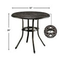 thumbnail image 7 of VINGLI Patio Bistro Dining Table with Umbrella Hole,Cast Aluminum Side Table, Backyard Bistro Round Table, Outdoor Garden Furniture Table32"Dx29"H), 7 of 7