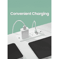 thumbnail image 4 of LEDREM Nightstand with Charging Station & App-Controlled LED Lights, Bed Side Table with 2 Drawers and 1 Open Shelf, Cloud White, 4 of 5