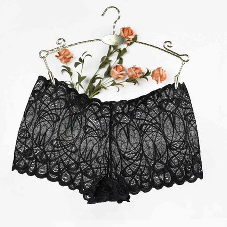 

PEONAVET Underwear Women Women Lace Flat Pants Low Waist Sexy Underpant Mid Waist Without Elasticity Sexy Lingerie for Women