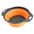 thumbnail image 1 of GUOOL Round Folding Collapsible Colander/Strainer/ Basket four Colors - Orange L, 1 of 9