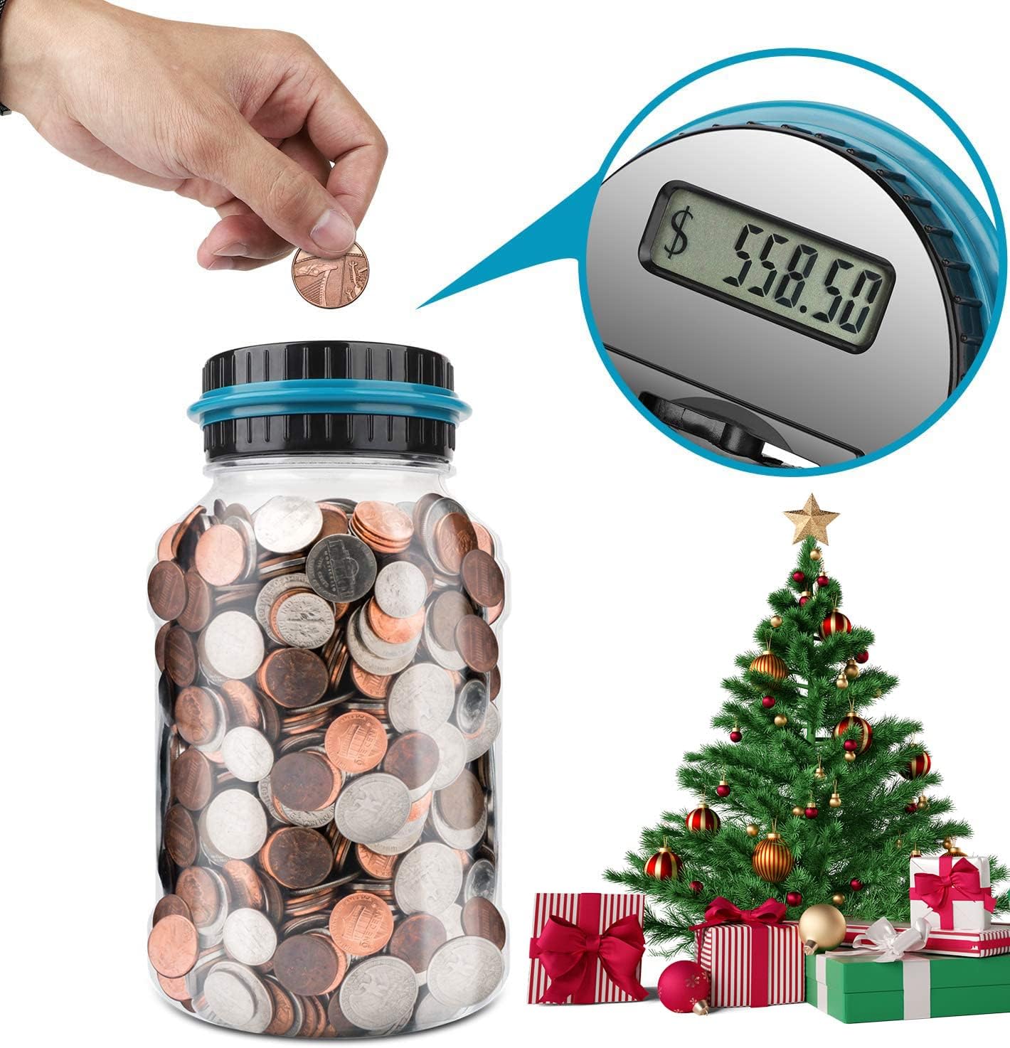 Lefree Big Piggy Bank, Digital Counting Coin Bank,Money Saving Jar,Gift,Powered by 2AAA Battery (Not Included) 1.8L - image 3 of 6