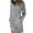 Gray, variant on Fesfesfes Women Dress Casual Comfortable Long Sleeve Round Neck Solid Color Dress