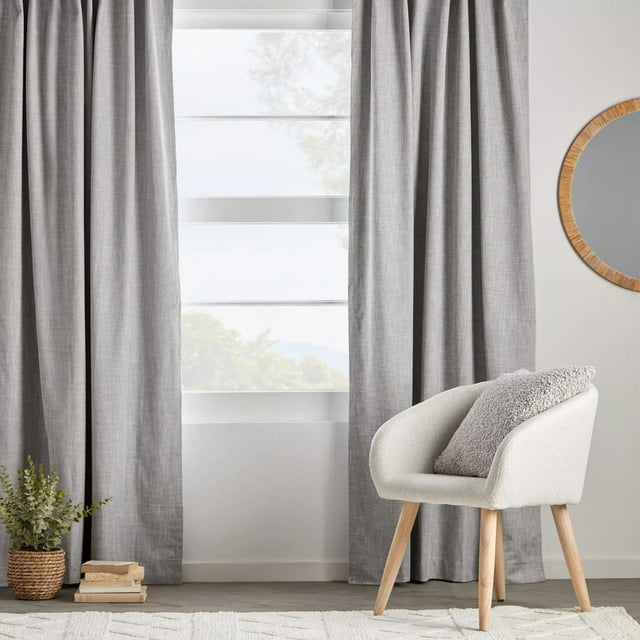 Bouclair Rideau Occultant Chita Gris Pâle à Pattes Arrière 52x84 Po (132x213 cm)