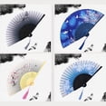 thumbnail image 6 of Folding Fans Handheld Elegant Antique Style Hand Fan Foldable Calligraphy Ink Painting Chinese Accessories Oriental Deco, 6 of 9
