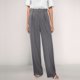 thumbnail image 2 of Pantalones de trabajo de mujer, de pierna ancha y cintura alta - Poliéster y spandex, estilo informal de negocios, bolsillos delanteros plisados, ropa para la oficina y las vacaciones, 2 of 6
