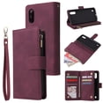 thumbnail image 1 of Case for Samsung Galaxy A01 Leather Magnetic Handbag Zipper Pocket Cover Wrist Strap, 1 of 5