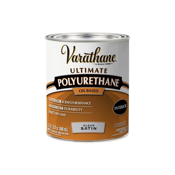 Clear, Varathane Satin Ultimate Polyurethane Oil-Based-9141H, Quart