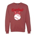 thumbnail image 2 of Wild Bobby, Cute Baseball Mom Ribbon Gift, Mother's Day, Unisex Crewneck Graphic Sweatshirt, Vintage Heather Red, Small, 2 of 3