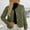 Green, variant on Womens Fashion Quilted Cropped Coat Lightwieght V Neck Button Down Cardigan Jackets Winter Warm Puffer Short Outwear Green Large