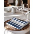 thumbnail image 6 of Navy Blue Grey Stripe Cloth Napkins Set of 6 Reusable Dinner Napkins, Farmhouse Minimalist Striped Cocktail Napkin Washable Table Napkins for Wedding/Holiday Party/Baby Shower 20"x20", 6 of 7