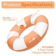 thumbnail image 5 of Sun's Out Inflatable Pool Tubes 2 Pack, Orange 36-Inch for Ages 14+, 5 of 6