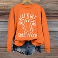 thumbnail image 3 of Let's Get Sheet Faced Halloween Sweatshirts for Women 2025 Crewneck Funny Ghost Graphic Sweatshirt Pullover Tops, 3 of 4