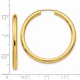 thumbnail image 2 of 14k Yellow Gold Polished Endless Tube Hoop Earrings - Measures 35x35mm Wide 3mm Thick, 2 of 2