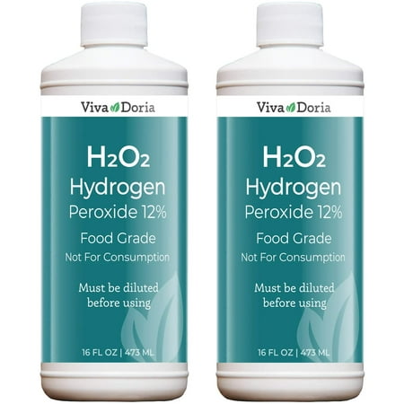 Viva Doria Hydrogen Peroxide 12 Percent, Food Grade, 16 Fl Oz (2 Pack)