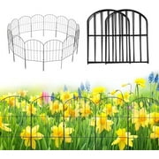 HomhougoDecorative Garden Fence 28 Pack, Animal Barrier Fence, No Dig Fencing 24in (H) x 30ft (L) Coated Metal RustProof Iron Wire Border Patio Fences Flower Bed Fencing for Outdoor Patio