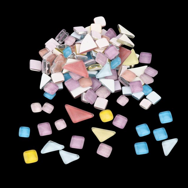 pitrice Bright Mosaic Tiles Assorted Craft Glass Pieces Stones Pink Purple