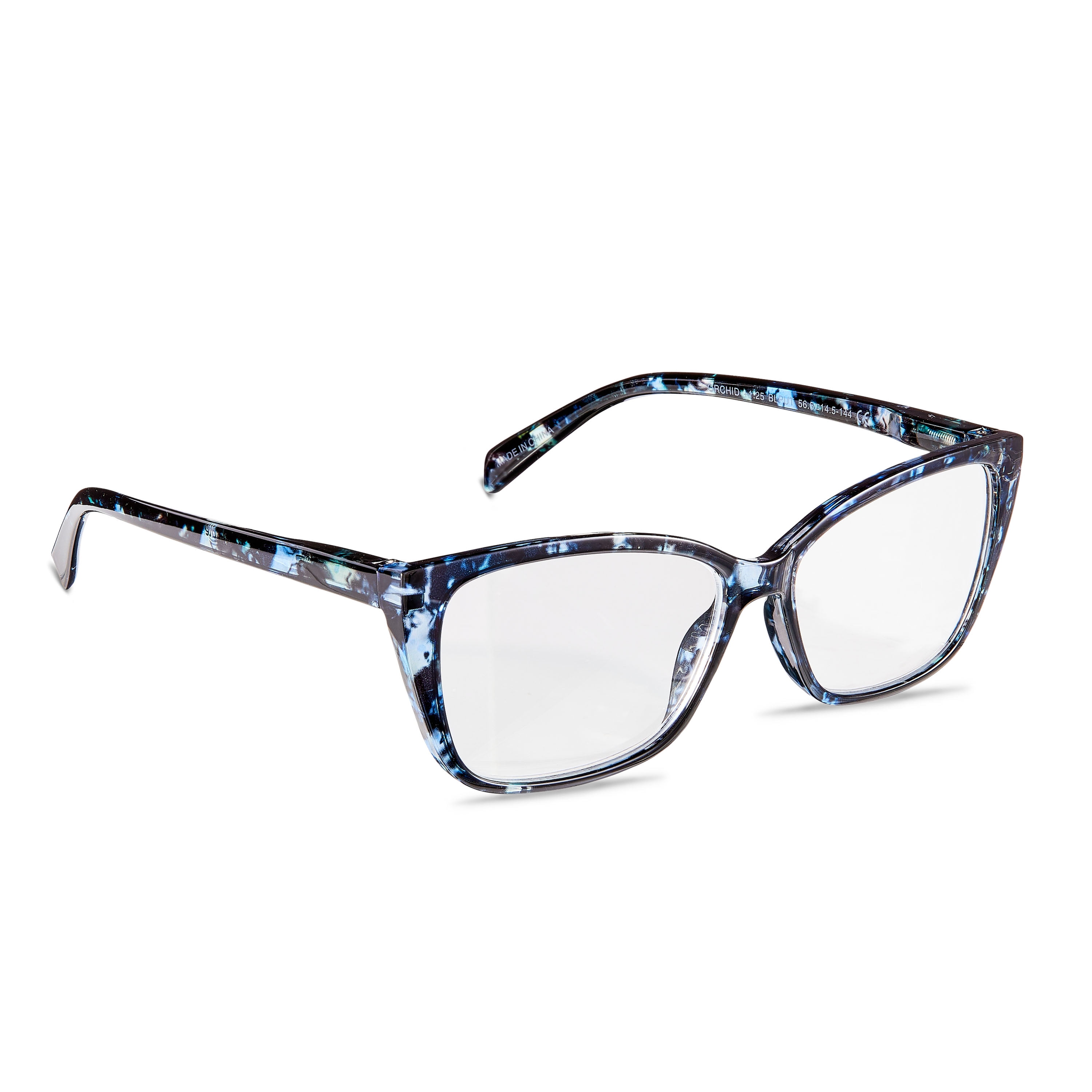 (2 pack) Equate Women's Orchid Cateye Reading Glasses with Case, Blue Purple Tortoise, +1.25