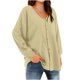 thumbnail image 2 of Sudadera para mujer,Cárdigan de manga larga con hombros caídos para mujer, top informal con cuello en V, mezcla de poliéster y elastano, corte holgado para uso diario, sopatenor, 2 of 8