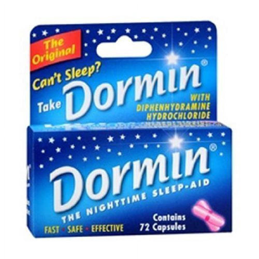 Dormin The Night Time Sleep Aid Capsules Fast Safe Effective, 72 Count - 3 Pack