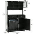 thumbnail image 5 of KIGOTY Kitchen Pantry Storage Cabinet, Double Tilt Out Trash Cabinets Freestanding Storage Cabinets, 2 Drawers and 1 Tilt Out Trash Cabinet, Kitchen, Dinning Room, Living Room, Black, 5 of 7