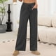 thumbnail image 2 of Amzcrzy Pantalones Mujer A Rayas Informales Cintura Alta Cordón Elástico Tipo Bóxer Cómodos Holgados Anchos Con Bolsillos Tallas S-2XL Negro, 2 of 8