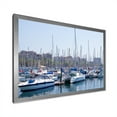 thumbnail image 2 of Designart "Port Vell Moored Yachts" Boat Picture Framed Canvas Wall Art, 2 of 5