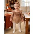 thumbnail image 5 of Cjfdfy Newborn Baby Girl Thanksgiving Outfit Turkey Or Homemade Rolls Long Sleeve Smocked Romper Dress Headband Infant Cute My First Thanksgiving Fall Winter Clothes 0-18M, 5 of 9