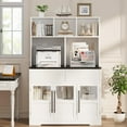 thumbnail image 2 of Studyset 60'' Kitchen Pantry Cabinet, Tall Kitchen Cabinet Pantry Cabinet with Glass Doors, Kitchen Cabinet with Drawers Coffee Bar Table for Living Room, Dining Room, 2 of 6