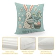 thumbnail image 4 of Orinice Easter Throw Pillow Cover,  Cute Rabbit and A Bouquet of Flowers with Blue Background Pillow Cases, Happy Easter Eggs Pattern Spring Cushion Cover Decoration for Home Decor White, 4 of 5