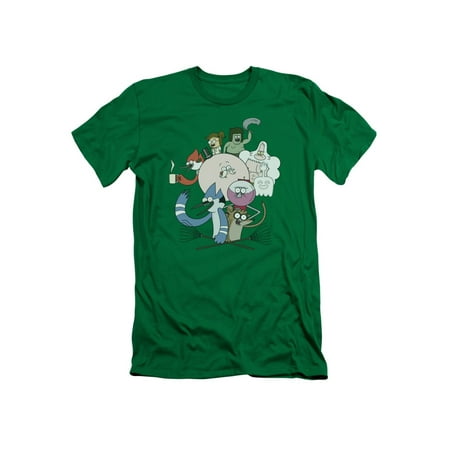 Regular Show Regular Cast T-shirt Kelly Green Adult Unisex 100% Cotton Short Sleeve