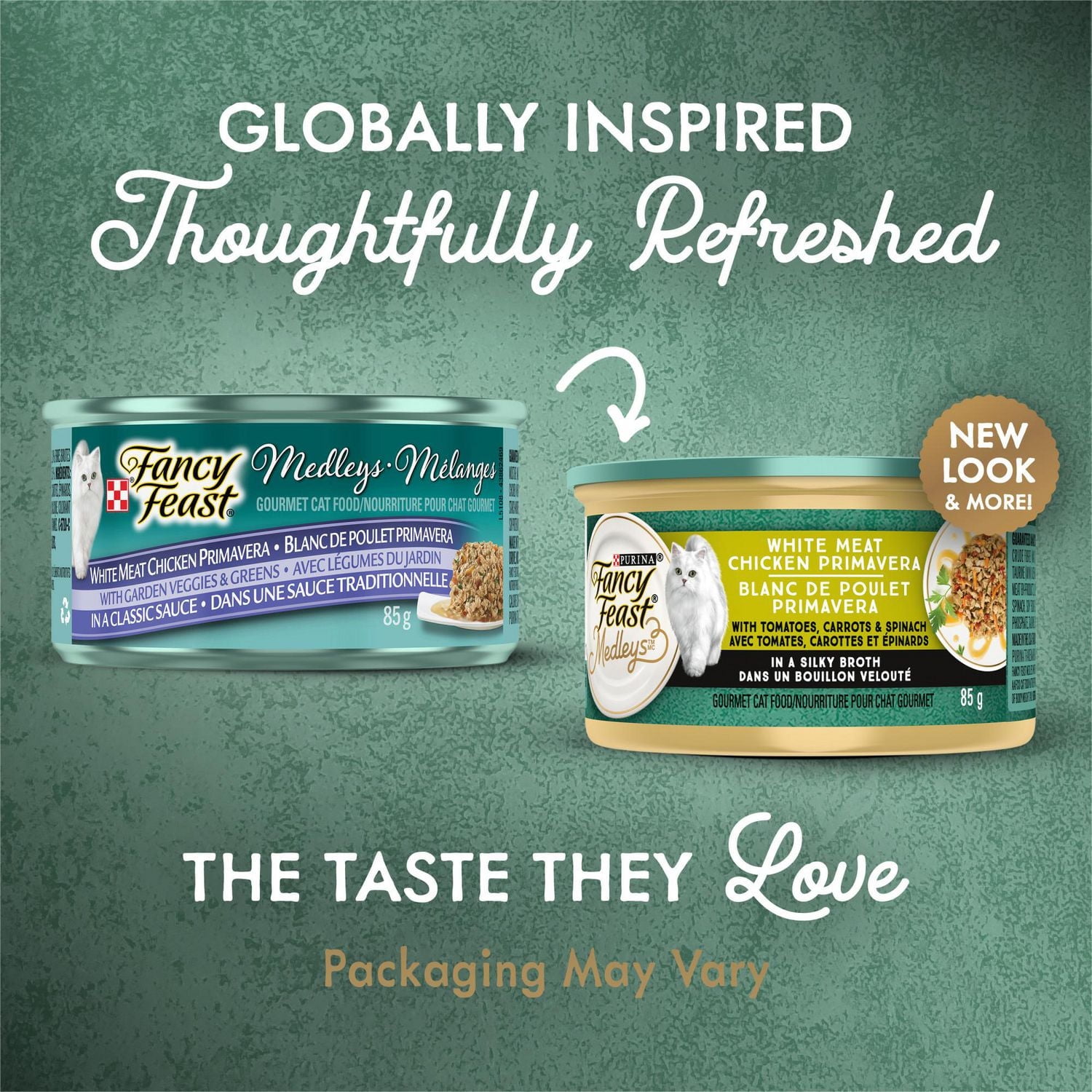 Fancy Feast Medleys Blanc de Poulet Primavera dans une Bouillon Velouté, Nourriture Humide pour Chats 85 g 85 g