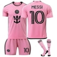 thumbnail image 2 of Tanifi kids' Football Clothes Boys Girls New Miami Messi ¿ 10 Jersey kids' Football Junior Sports Clothes Football Training Uniform - Rosa | 26 yardas, 2 of 7