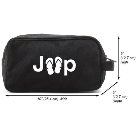 Grab A Smile Jeep with Flip Flops Canvas Shower Kit Travel Toiletry Bag