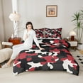 thumbnail image 4 of jejeloiu Vintage Camo Pattern Full Size Comforter Sets,Camouflage Hunting Bedding Comforter Set,Red Black White Bedding Sets For Boys Kids,Luxury Bedroom Decor,3pcs, 4 of 8