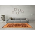 thumbnail image 3 of Ahgly Company Indoor Round Oriental Orange Industrial Area Rugs, 5' Round, 3 of 4