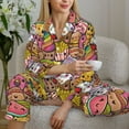 thumbnail image 6 of Lsque Fruit-Flavored Ice-Cream Pattern Long Sleeve Pajama Set for Women - Soft 2-Piece Sleepwear and Loungewear Set with Pockets, Comfy Nightwear-X-Large, 6 of 7