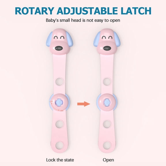 LOLIPPYY 4Pcs Cabinet Locks for Home Safety in Pink ABS Material