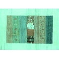 thumbnail image 1 of Ahgly Company Indoor Rectangle Solid Turquoise Blue Modern Area Rugs, 3' x 5', 1 of 4