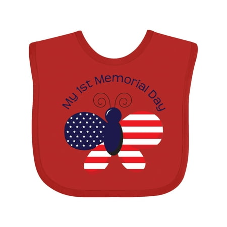 

Inktastic My 1st Memorial Day Butterfly Gift Baby Girl Bib