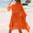 thumbnail image 3 of KIHOUT Women's Sheer Swimsuit Cover Up | Lace Cutout Waist Tie Kimono Beach Dress for Vacation & Casual Wear, 3 of 8