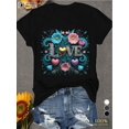 thumbnail image 2 of valentine'S Day Colorful LOVE with flowers Women'S cute Sports Short Sleeve T-ShirtFather's Day, MotCamisetas de verano para mujer, manga corta, cuello redondo, casual, lindo, con gráficos, camisetas, 2 of 6