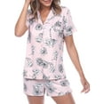 thumbnail image 2 of White Mark Women's Short Sleeve Floral Pajama Set, 2 of 5