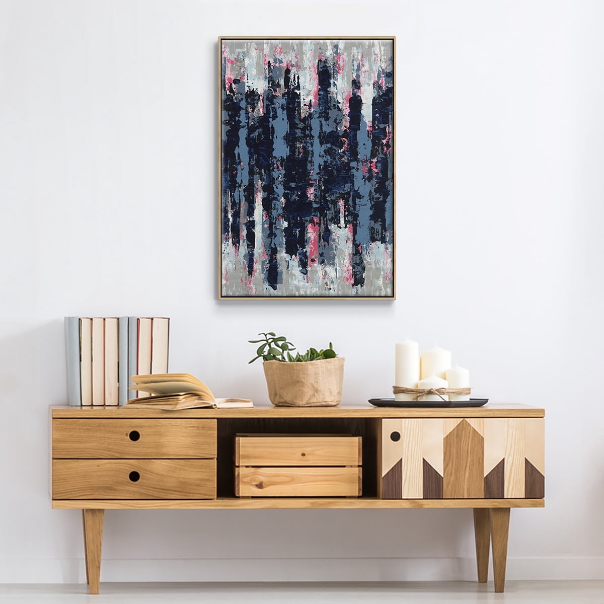 Veiled Heat Framed Premium Gallery Wrapped Canvas - Ready to Hang - 17 x 25 - Natural Wood Floating Frame