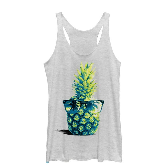 Women's Lost Gods Pineapple Sunglasses Racerback Tank Top White Heather Medium