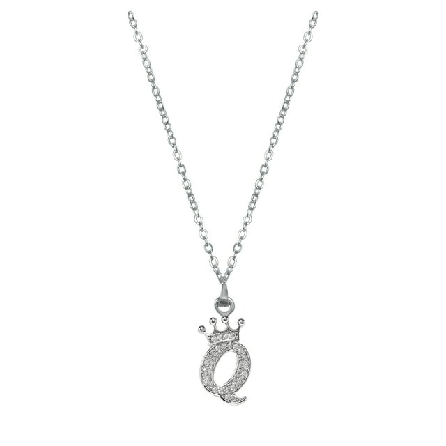 Women's Crown 26 Letters Pendant Necklace, Alloy/Rhinestone, Adjustable Chain, Minimalist, For Daily/Casual/Gifts