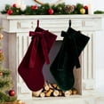 thumbnail image 3 of Cadancy Velvet Christmas Stocking Red Bows 18 Inch Hanging Decorations for Xmas Tree Fireplace Home Decor Candy Gift Fillers Bags Stockings Festive Holiday Party Ornaments, 3 of 3