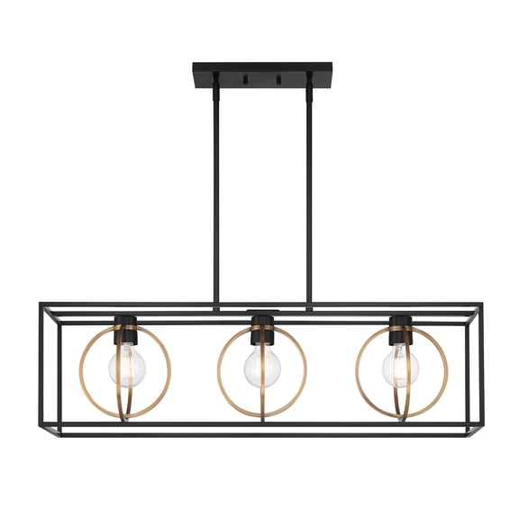 Designers Fountain Kew Gardens 3 Light Matte Black Island Pendant, D276M-IS-MB