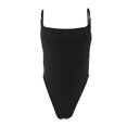 thumbnail image 1 of Women's Thong Cut Bodysuit Stretchy Soft Fabric Sleeveless Backless Perfect for Night out Black L, 1 of 4
