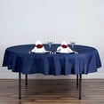 thumbnail image 3 of BalsaCircle 70" Round Polyester Tablecloths Wedding Navy Blue, 3 of 8